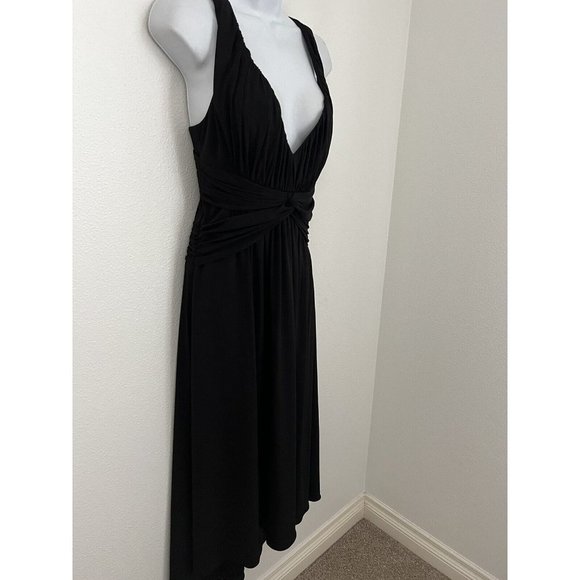 Laundry by Shelli Segal Nordstrom Dress V Neck Plunging Black Size 6 Dressy New - Picture 2 of 8